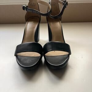 Black naturalizer block heels have